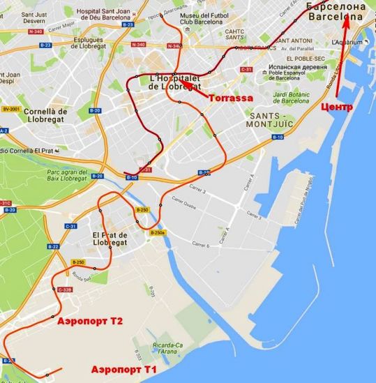 Как добраться в центр Барселоны на метро из Аэропорта