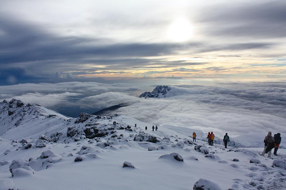 Climbing Kilimanjaro by a group of climbers